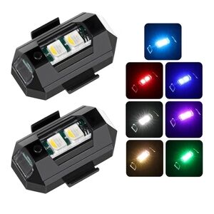 NWT 5 Pcs Mini LED Strobe Lights, 7 Colors USB Charging LED Anti Collision Flash